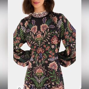 Farm Rio Black Marvelous Garden Lenzing™ Ecovero™ Mini Dress Size Large NWOT